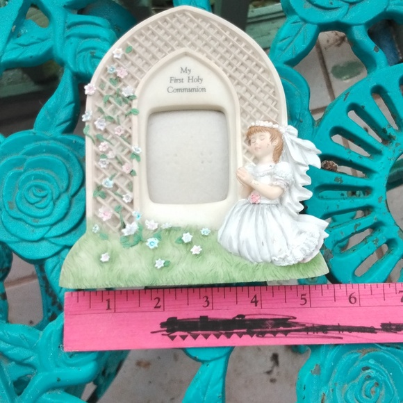 Girls First Communion Painted Ceramic Picture Frame NEW beautiful gift - Picture 6 of 6